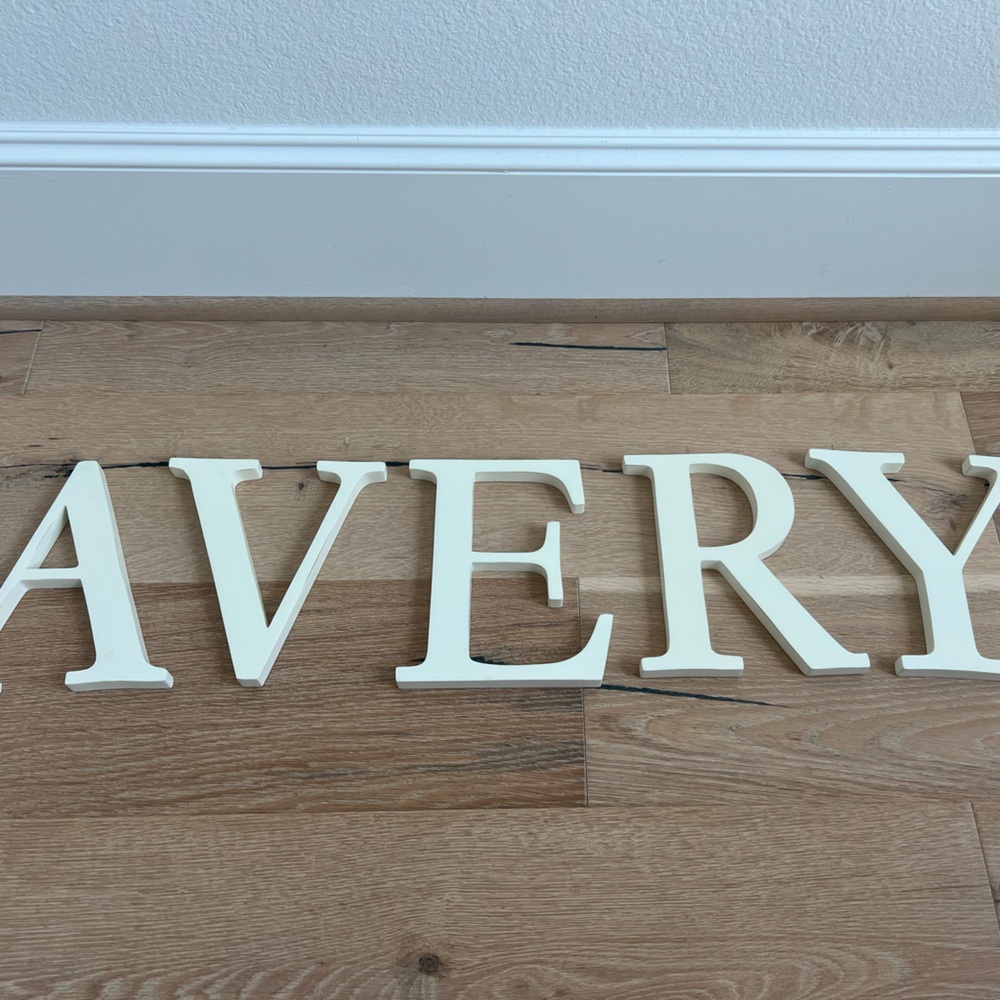 PB kids 8” off-white “AVERY” wall letters